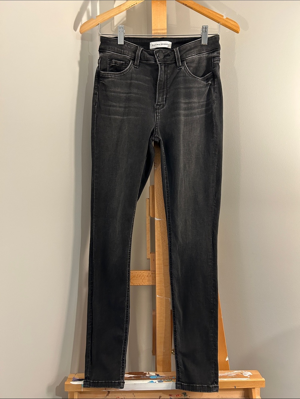 Flying Monkey Super Soft High-Rise Black Washed Skinny Jeans